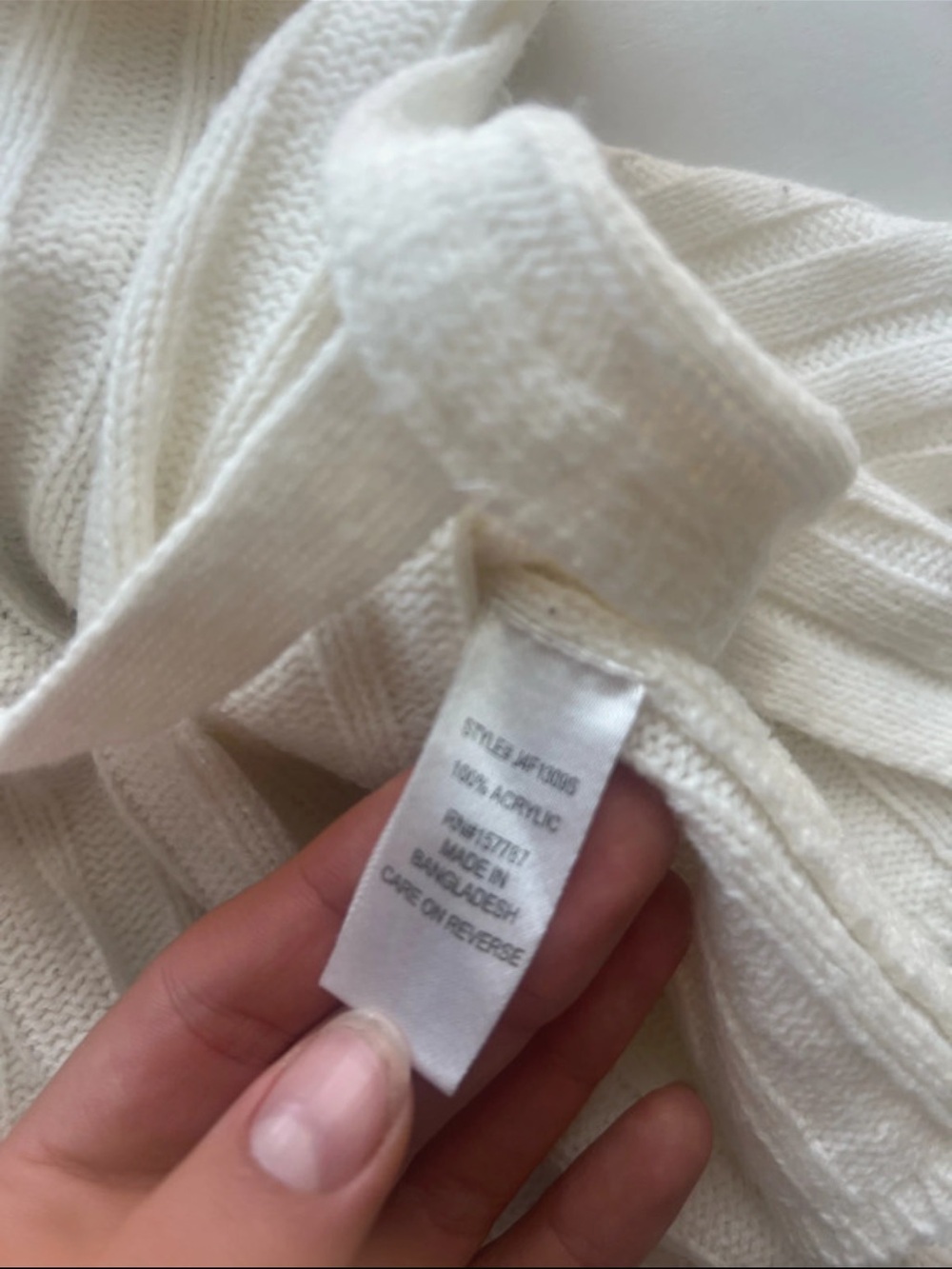 Cream Ribbed Tie-Front V-Neck Cardigan - Picture 5 of 5